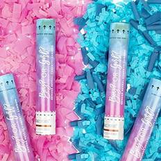 Confetti Canons Koyal Wholesale Baby Gender Reveal Confetti Cannons with 6 Blue or 6 Pink Confetti Compress Air Popper Set of 12