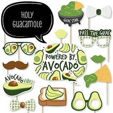 Green Photo Props, Party Hats & Sashes Hello avocado fiesta party photo booth props kit 20 count