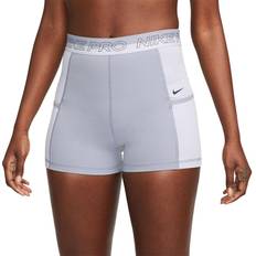 Nike Women's Pro High-Waisted 3" Training Shorts with Pockets in Purple, DX0059-519 Purple