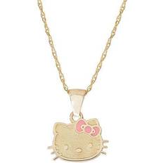 Sanrio Hello Kitty Chat Perle Percé Boucles Argent Rose Plaqué Or