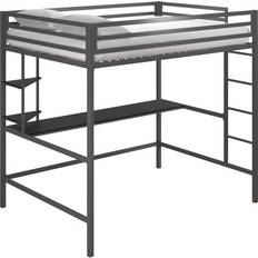 Beds Novogratz Full Maxwell Metal Loft Bed with Desk & Shelves Gray/Black