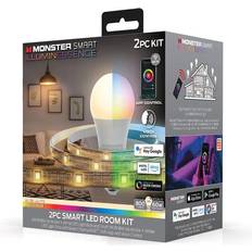 Monster Illuminessence LED Room Kit Includes Multi-Color/White Smart Bulb 6.5ft Strip Night Light