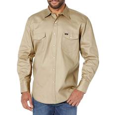 Wrangler Men's Authentic Cowboy-Cut Work Western Shirt Khaki