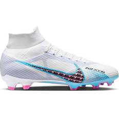Nike Soccer Shoes Nike Zoom Mercurial Superfly 9 Pro FG - White/Pink Blast/Indigo Haze/Baltic Blue