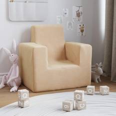 Weiß Sessel vidaXL sofa til børn blødt plys cremefarvet