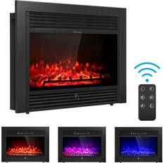 Black Electric Fireplaces Goplus Costway 28.5" Fireplace Electric Embedded Insert Heater