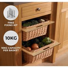 Küchenschubladen & Schrankböden Kukoo Pull out Wicker Basket Drawer 600mm Kitchen Storage Solution Brown