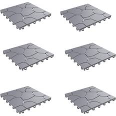Pure Garden 6-Pack of Interlocking Weather-Resistant Deck Tiles Gray