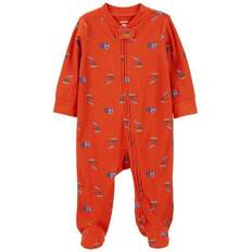 Pajamases Children's Clothing Carter's Baby Boy Construction 2-Way Zip Sleep & Play, Infant Boy's, Newborn, Red