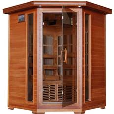 Heatwave 3-Person Cedar Corner Infrared Sauna with 7 Carbon Cedar