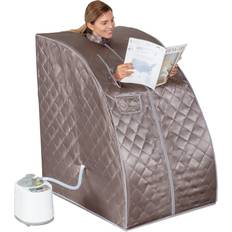 Sauna Accessories SereneLife portable steam sauna- 1 person sauna for detox & weight loss gray