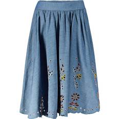 Chloé Girls Blue Chambray Floral Skirt Blue year