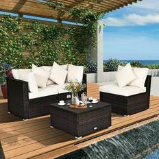 Patio Furniture Goplus Costway 4PCS Outdoor Lounge Set