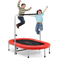 Trampolines Costway 50'' Trampoline for 2 People Foldable Rebouncer Red Red