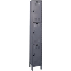 Combination Ladders Hallowell ValueMax 3-Tier 3 Door Locker, 12"W x 12"D x 24"H, Dark Gray, Assembled