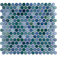 Mosaic Tiles Merola Tile Hudson Penny Round Aquamarine Porcelain Mosaic Tile Case
