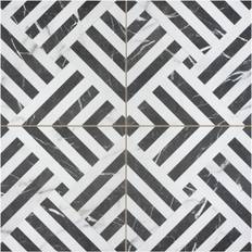 Black Tiles Affinity Tile FPE18GZ Gatzby 17-3/4" Square Floor Tile Matte Porcelain Visual