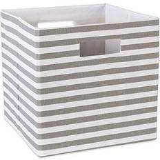 Design Imports Pinstripe Poly Cube Storage Box
