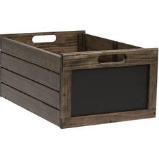 SSWBasics Large Dark Oak Wood Chalkboard Crate - Case of 3
