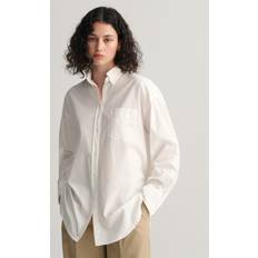 Beige - Dame Skjorter Gant Women Oversized Fit Luxury Oxford Shirt Beige