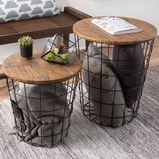 Lavish Home End with Storage- Set of 2 Nesting Table