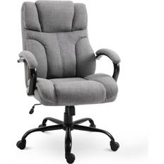 Office Chairs Vinsetto Big and Tall Light Grey Office Chair 47.5"