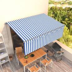 vidaXL Manual Retractable Awning with Blind 4x3m