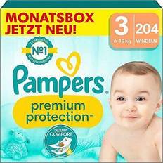 Pampers Bleier Pampers Premium Protection, Gr. 3 Midi, 6-10kg, Monatsbox 1x 204 Windeln