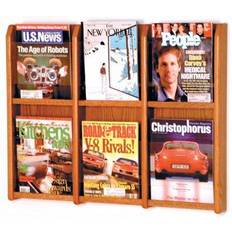 Newspaper Racks on sale Wooden Mallet 6 Pocket Magazine Wall Display