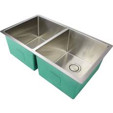 Transolid Diamond Undermount Stainless Steel Double Bowl Kitchen Sink