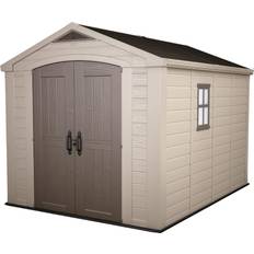 Outdoor storage shed Keter Factor Large Resin Yard Storage Shed Tan (Building Area )
