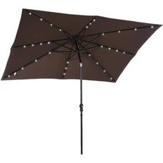 OutSunny Parasols OutSunny 9 7 Patio Shade Market Umbrella with Lights/Solar