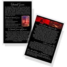 Infrared sauna info and benefits card 30 pack 4x6" inch postcard size far