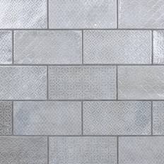 Floor Tiles Merola Tile Camden Decor Grey 4" 8" Ceramic Wall Tile