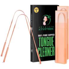 Absolute Pack of 2 Copper Tongue Scraper Cleaner Ayurvedic