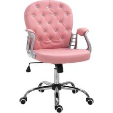 Pink Office Chairs Vinsetto Vanity Office Chair 40.5"