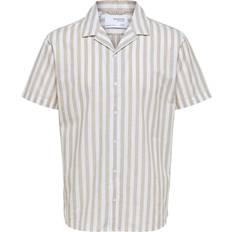 Selected Homme Linen Blend Normal Fit Shirt - Kelp