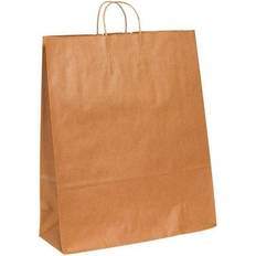 Leather Fabric Tote Bags Global Industrial Paper Shopping Bags, 16"W x 6"D x 19-1/4"H, Kraft, 200/Pack