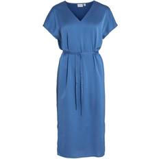 Vila Short Sleeved Mid Dress - Federal Blue