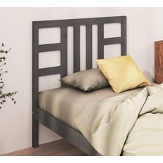 vidaXL grey, 106 Solid Wood Pine Bed Bed Headboard