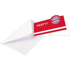 Glückwunschkarten & Einladungskarten Amscan Magni Einladungen 14x8cm 8er FC Bayern München, Partydekoration