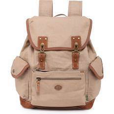 Beige Computer Bags TSD Brand Dolphin Studded Canvas Backpack Beige