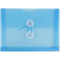 Jam Paper Envelopes & Mailing Supplies Jam Paper Plastic Envelopes 5.5x7.5 12/Pack Blue Button String Index Booklet