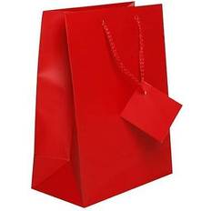 Jam Paper Gift Bags with Rope Handles Medium 8 x 10 x 4 Red Matte 3/Pack