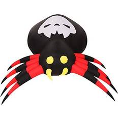Plastic Play Tent Haunted hill farm 5.9-ft. wide inflatable spider with disco lights outdoor blo