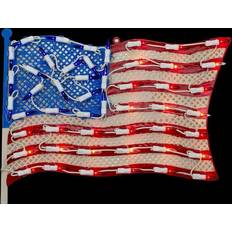 Northlight 10.5 H 14 Lighted Patriotic American Flag Window Silhouette