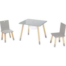 Grau Möbel-Sets Roba Kinderstuhl + Kindertisch, Sitzgruppe Aufbewahrungsnetz