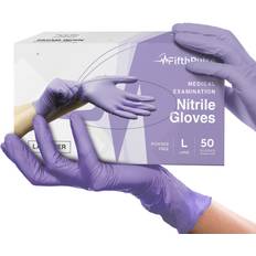 FifthPulse Lavender Nitrile Disposable Gloves -XL-Powder and Latex Free Surgical Medical Gloves