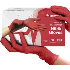 Disposable Gloves FifthPulse Powder Free Nitrile Gloves, Latex Free, X-Large, Burgundy, 200/Box FMN100427 Quill Burgundy