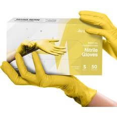 FifthPulse Nitrile Exam Latex Free & Powder Free Gloves Yellow Box of Gloves Medium